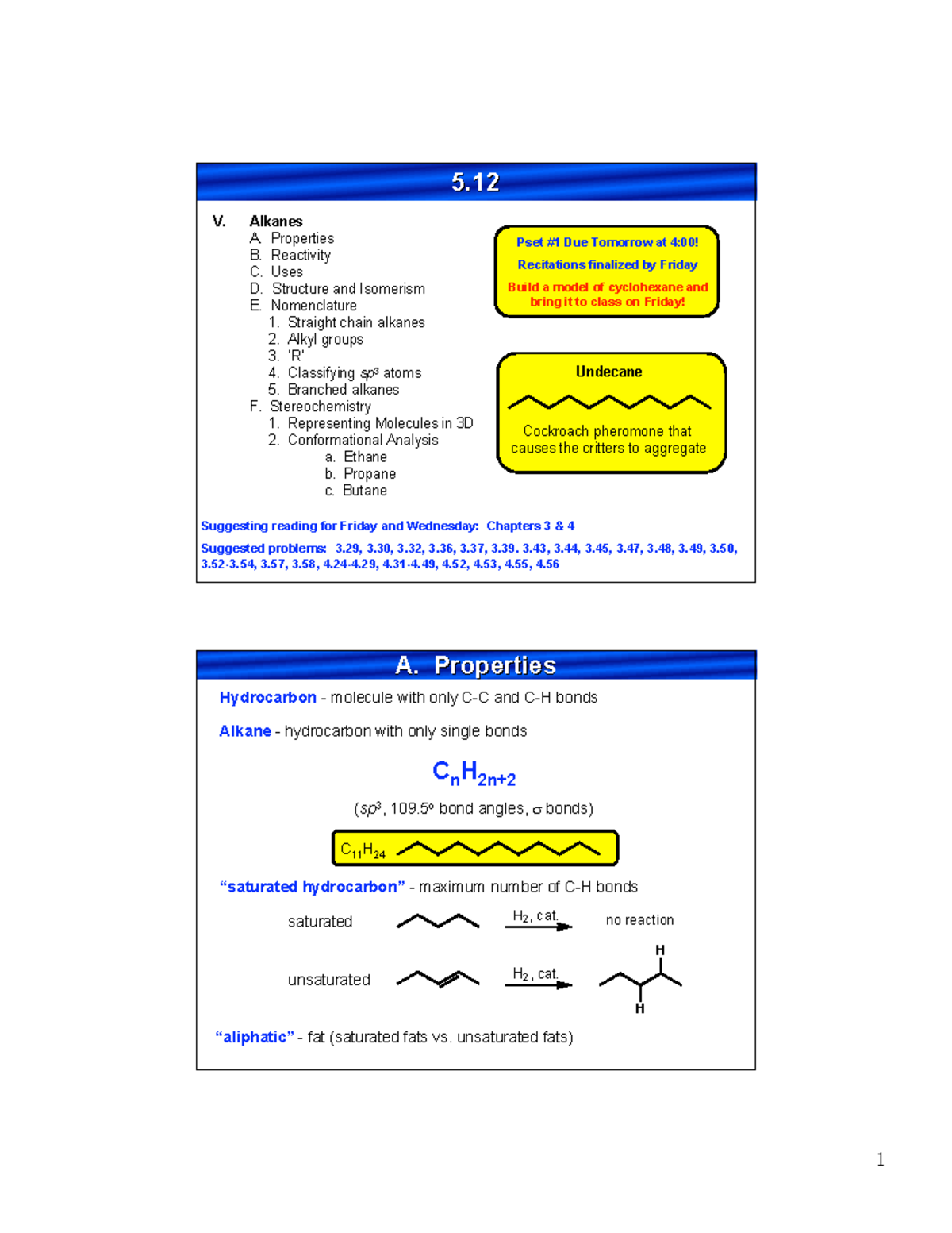 Alkanes isomerism in organic molecules - 5. 1212 V. Alkanes A ...