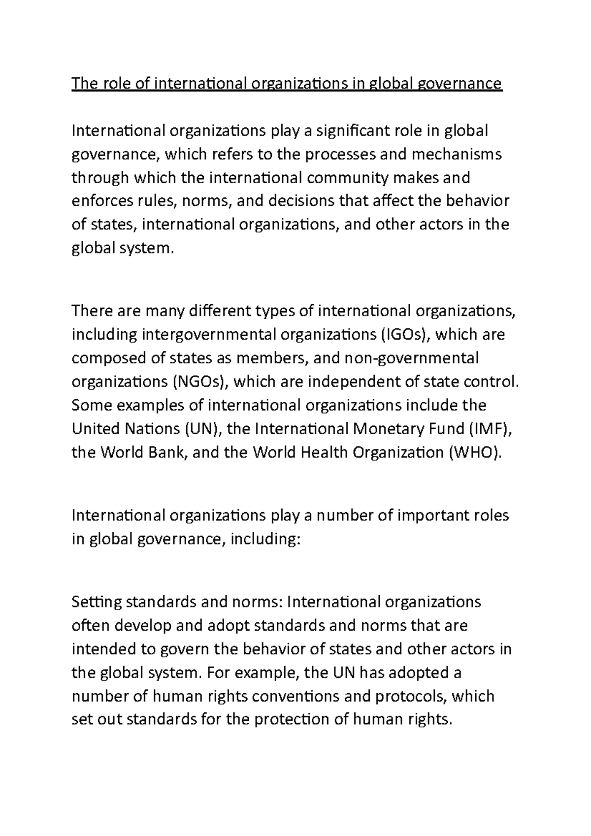 the-role-of-international-organizations-in-global-governance-the-role