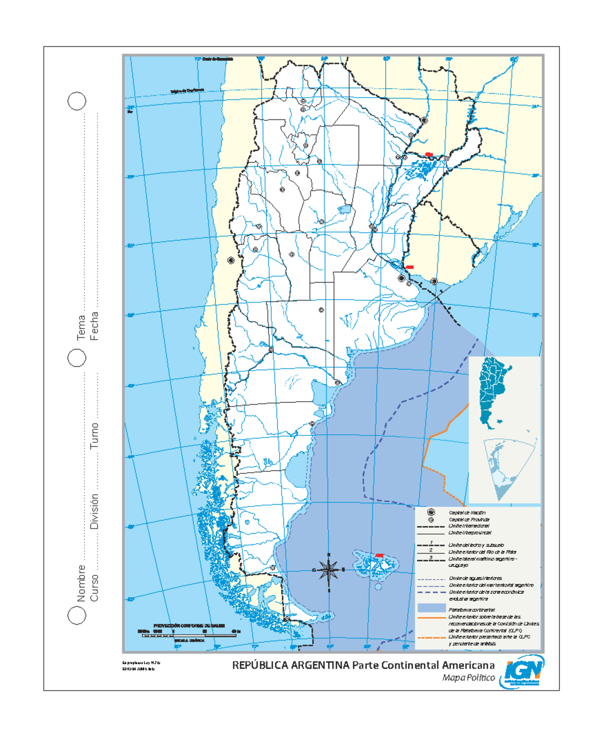 Arg Pca Nº3 Mudo 2023 Mapa Político RepÚblica Argentina Parte Continental Americana Mapa 6574