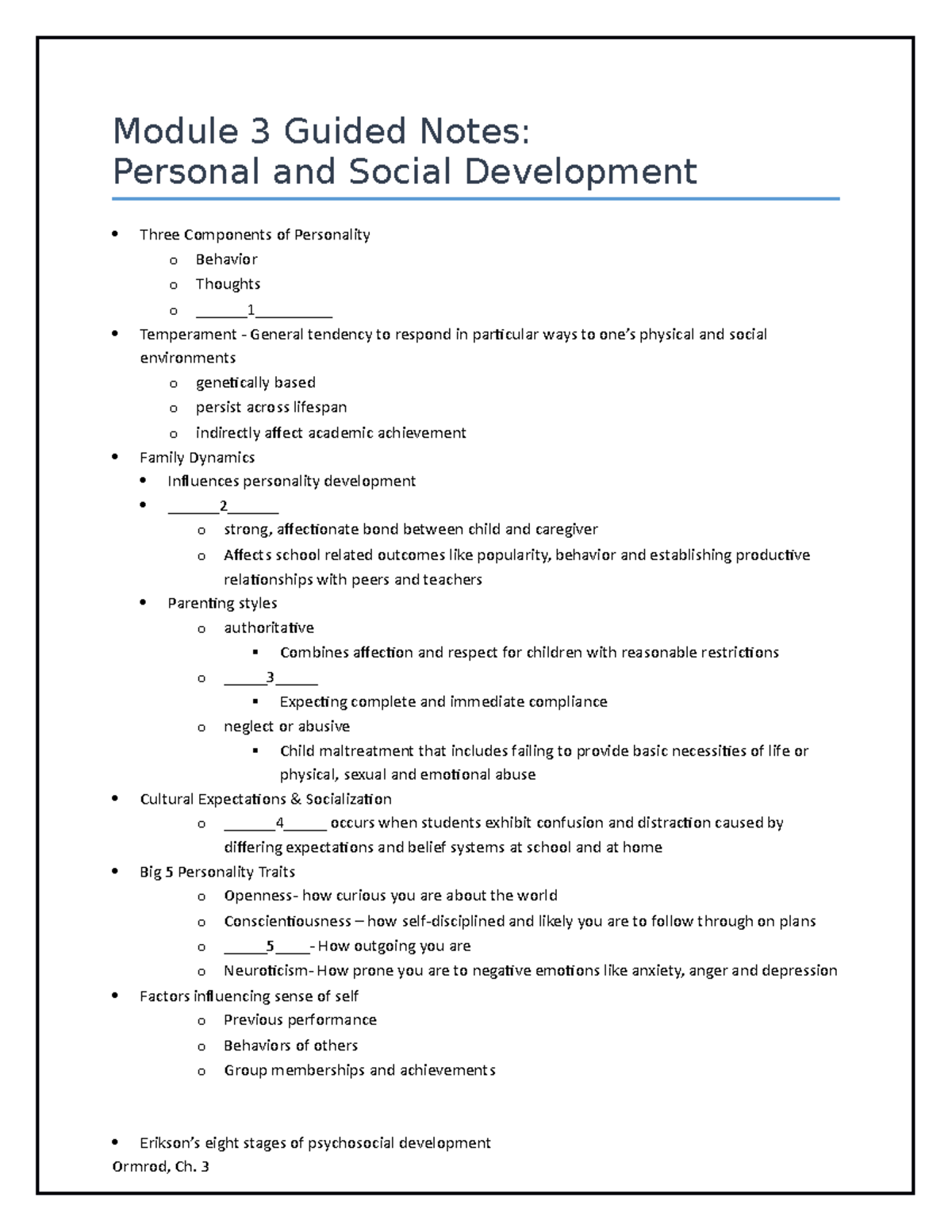 Chpt. 3 Guided Notes exploring learning and teaching - Module 3 Guided ...