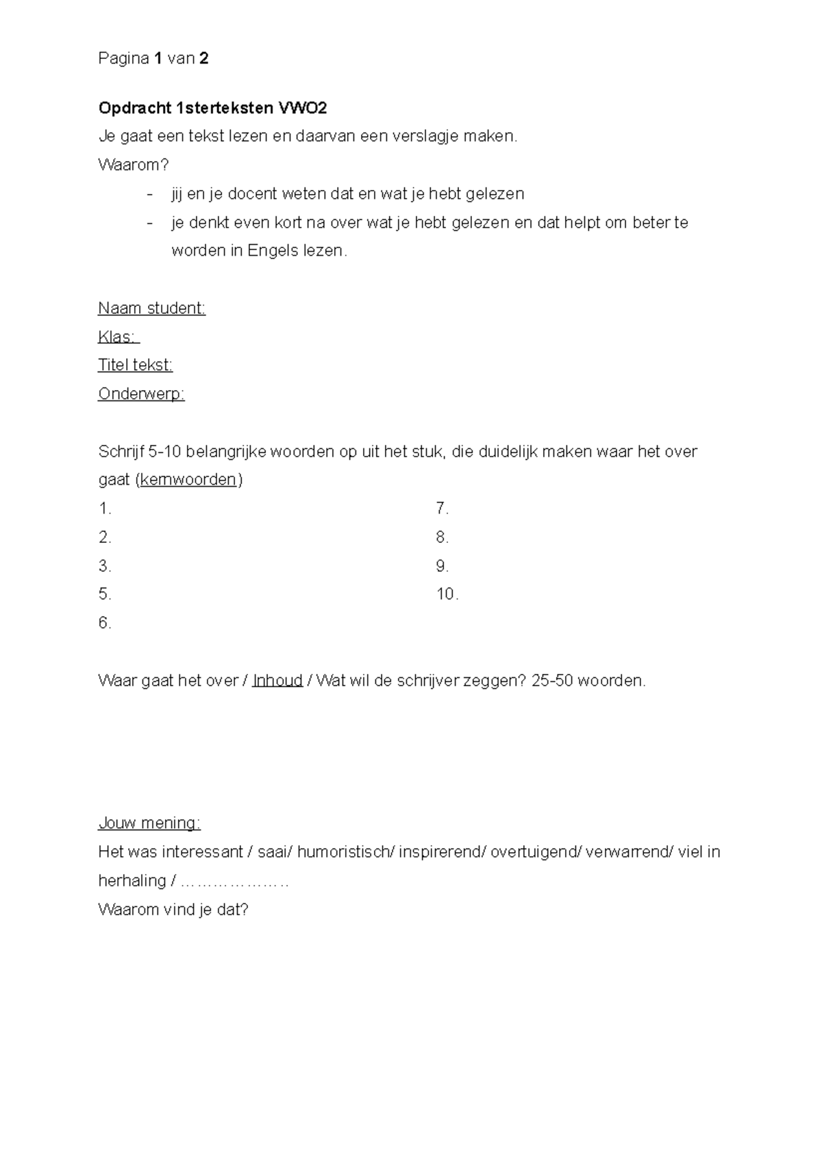 1%20Opdracht%201sterteksten%20VWO2 - Pagina 1 Van 2 Opdracht ...