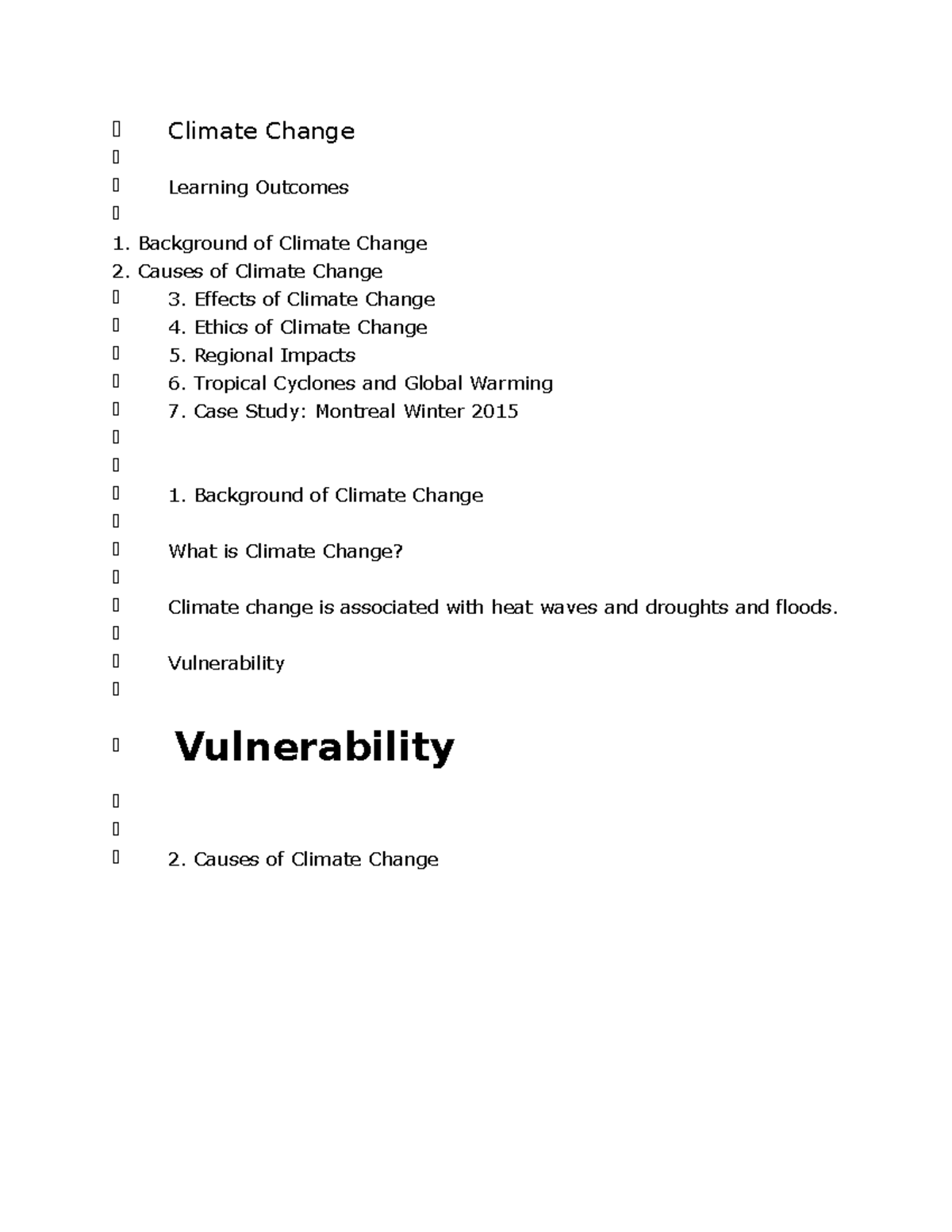 Lecture notes, Climate Change - Climate Change ####### Learning ...