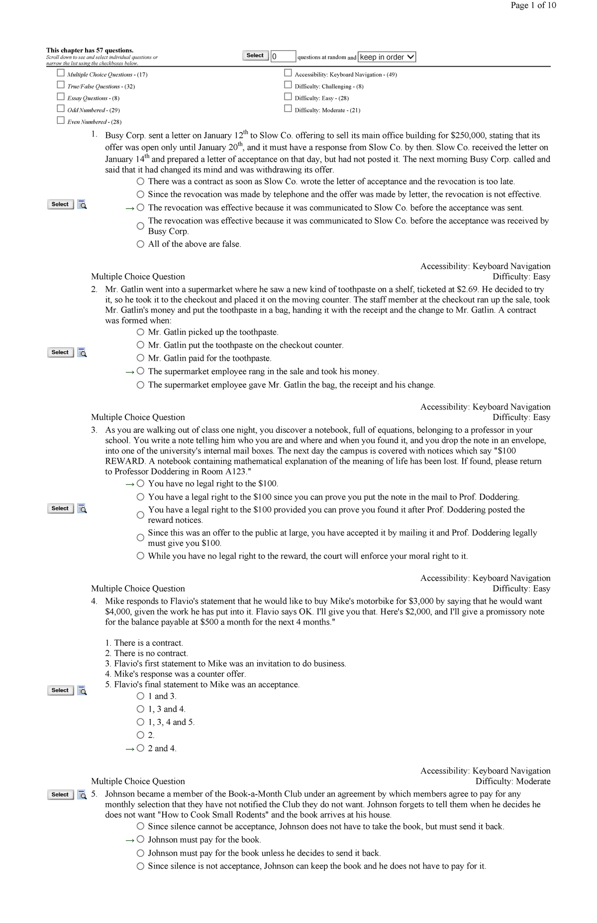 Business law chapter 7 - This chapter has 57 questions. Scroll down to ...