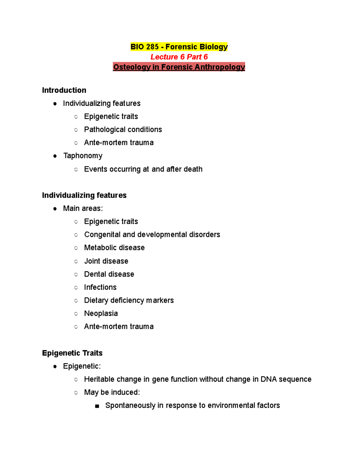 BIO 285 Lecture 6 Part 6 - Spring 2020 - BIO 285 - Forensic Biology ...