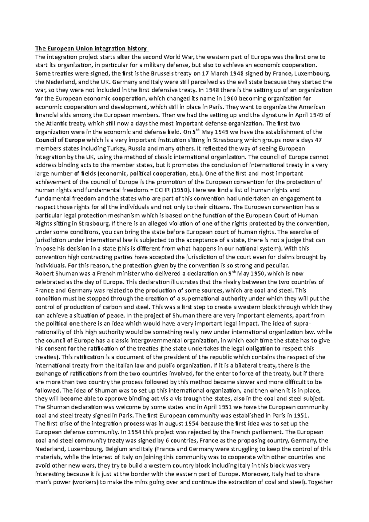 The european integration process - The European Union integration ...