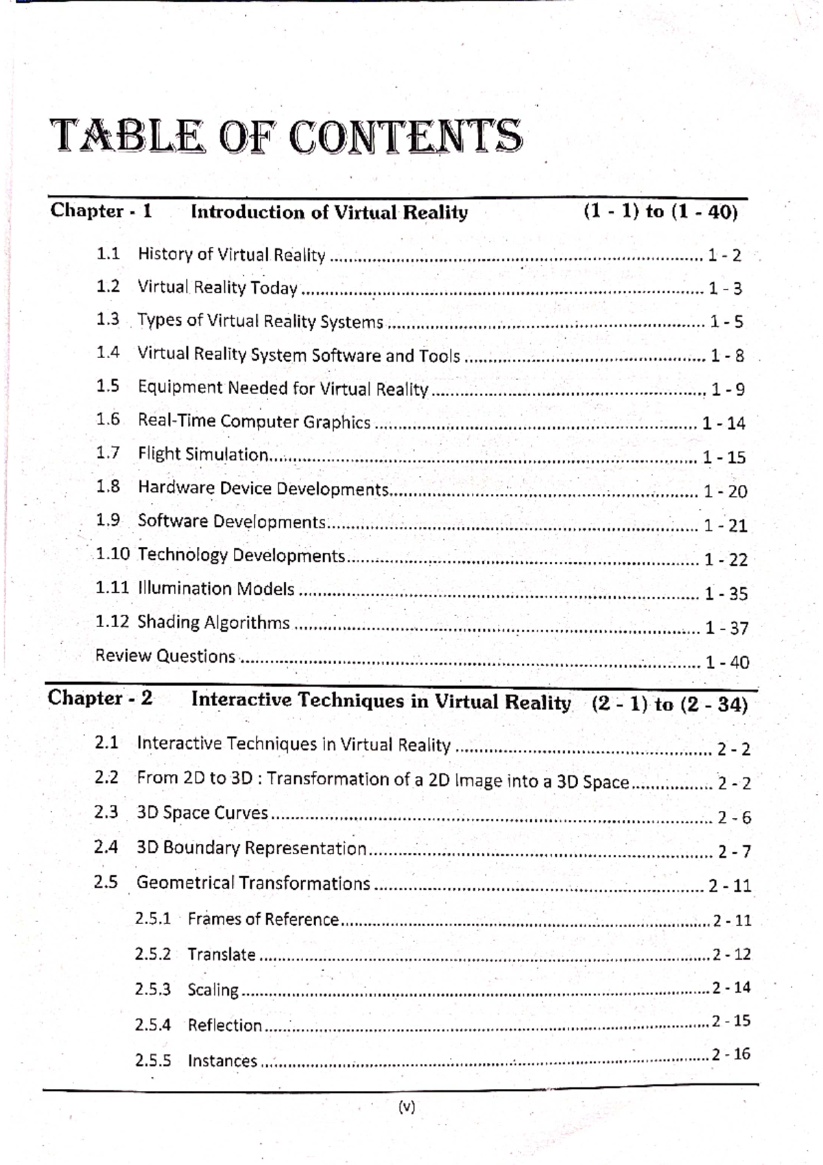 AR-VR - ARVR learning - TABLE OF CONTENTS Chapter 1 Introduction of ...