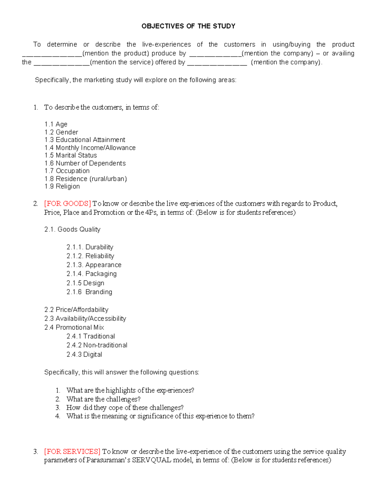 Phonomenology-Objective-of-the-Study-in-Marketing-Research - OBJECTIVES ...