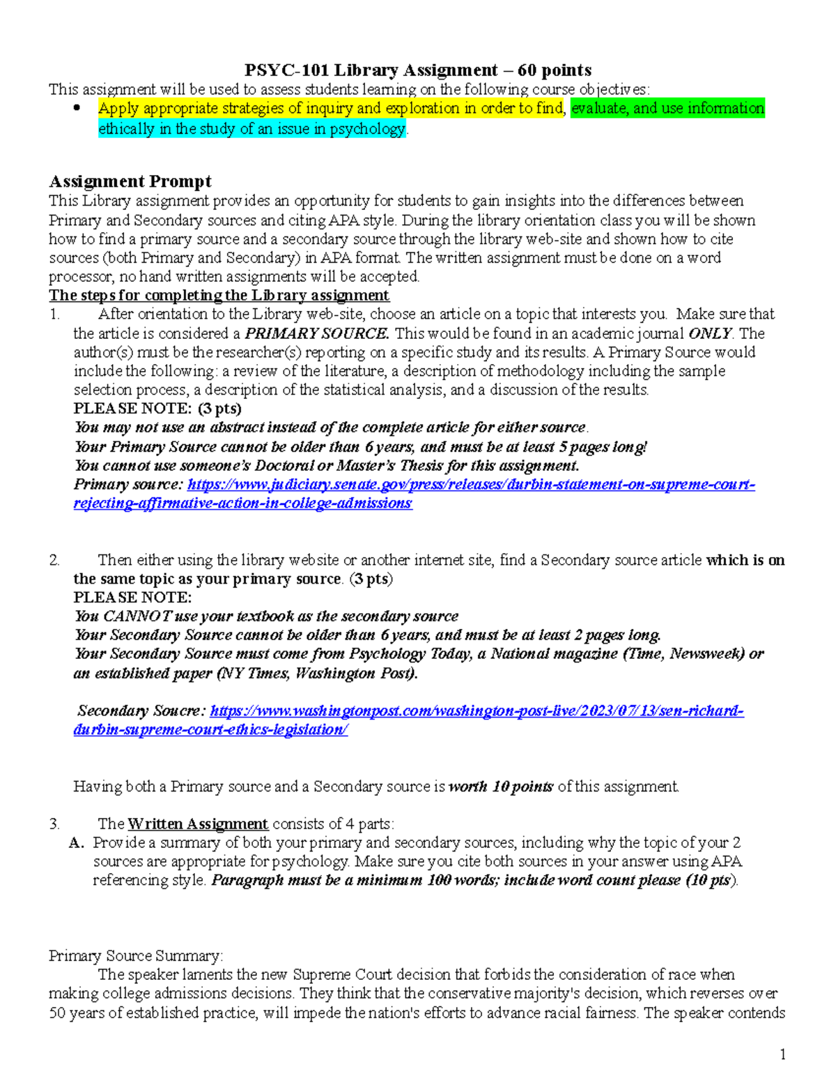 Assignment 2 - Assignment Prompt This Library assignment provides an ...