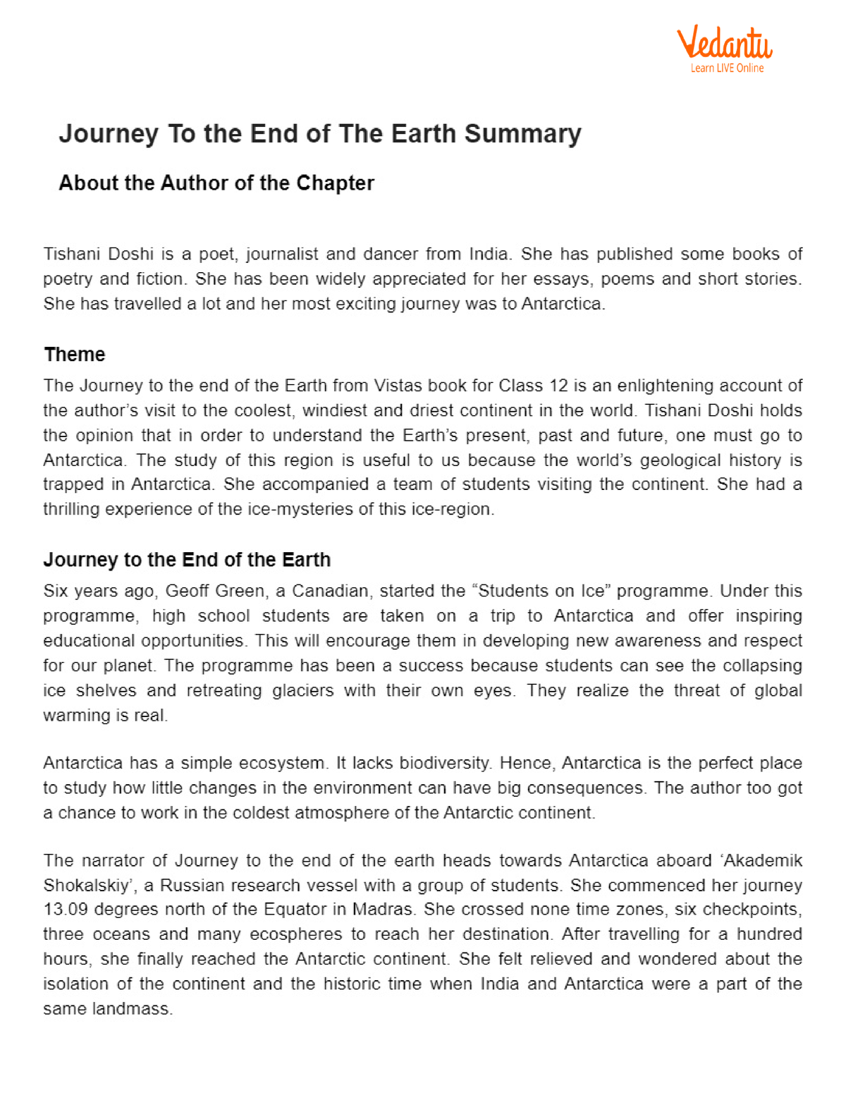 journey to the earth summary