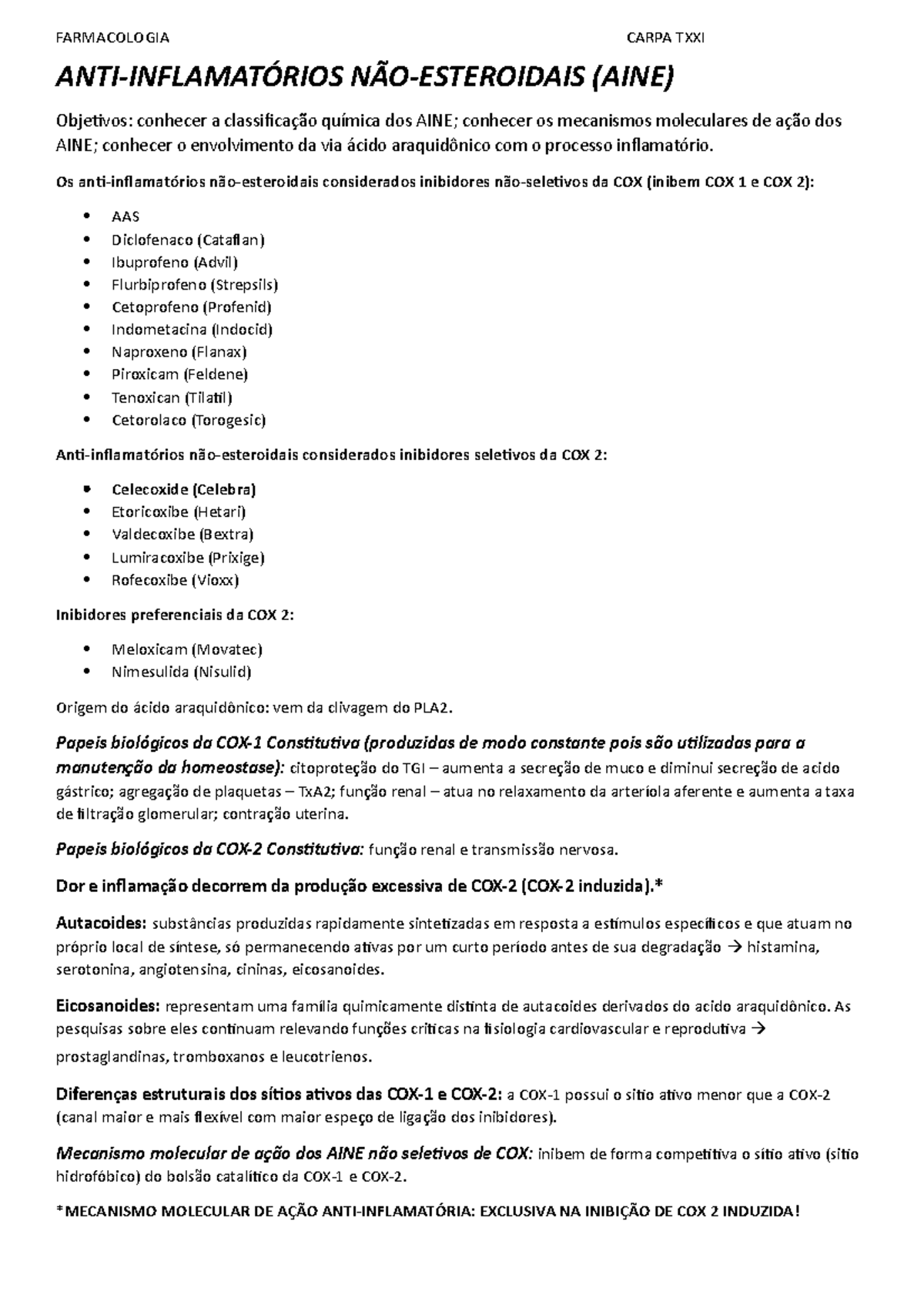 AINE e AIE m4 - Material sobre AIE AINES com anotações de aula e ...