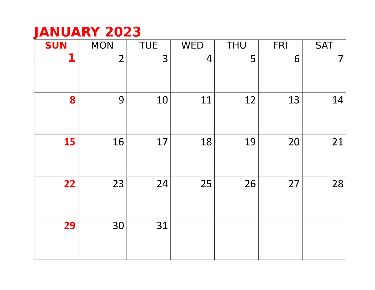 Calendar 2023 - n/a - SUN MON TUE WED THU FRI SAT SUN MON TUE WED THU ...