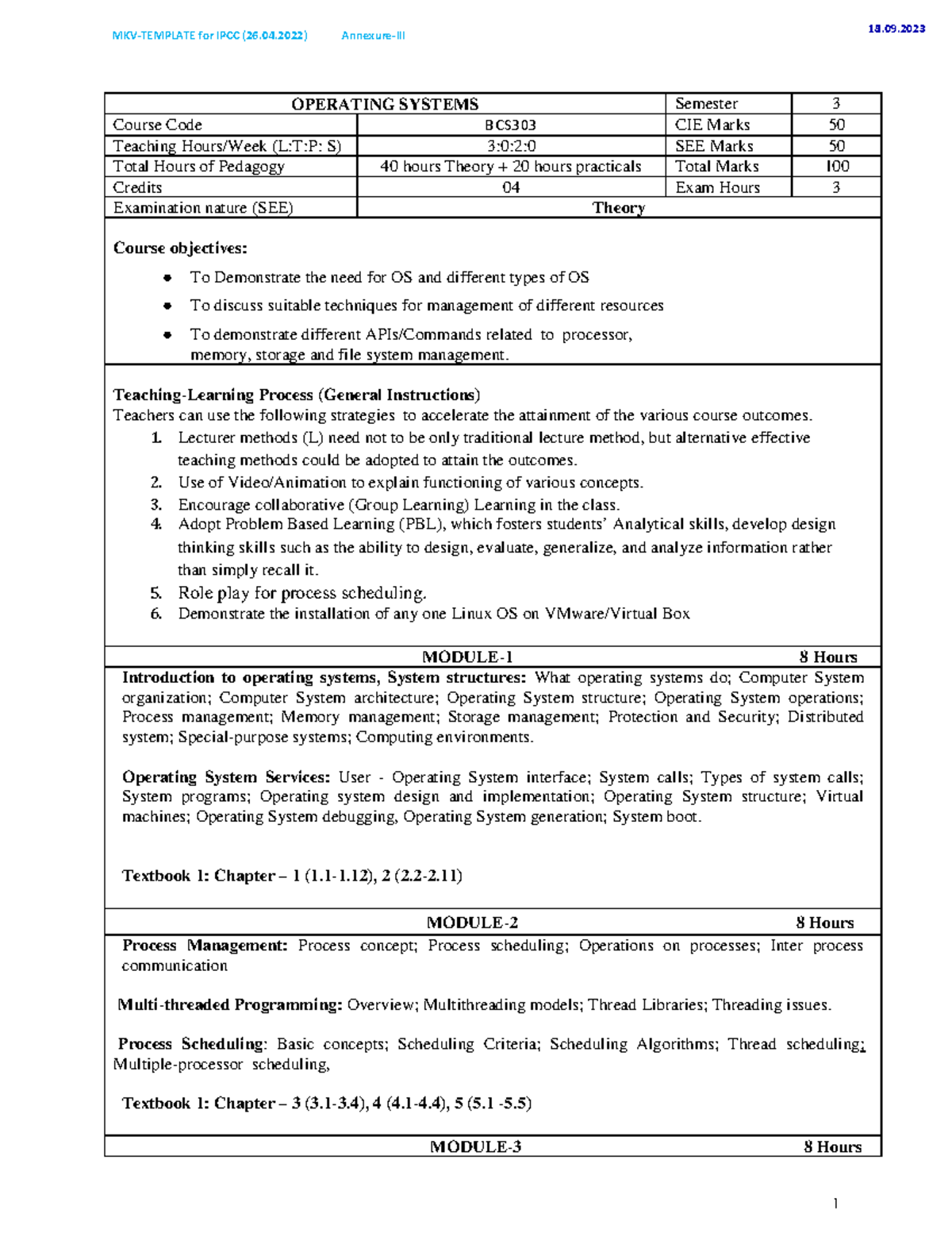 Syllabus OS - MKV-TEMPLATE for IPCC (26.04) Annexure-III OPERATING ...