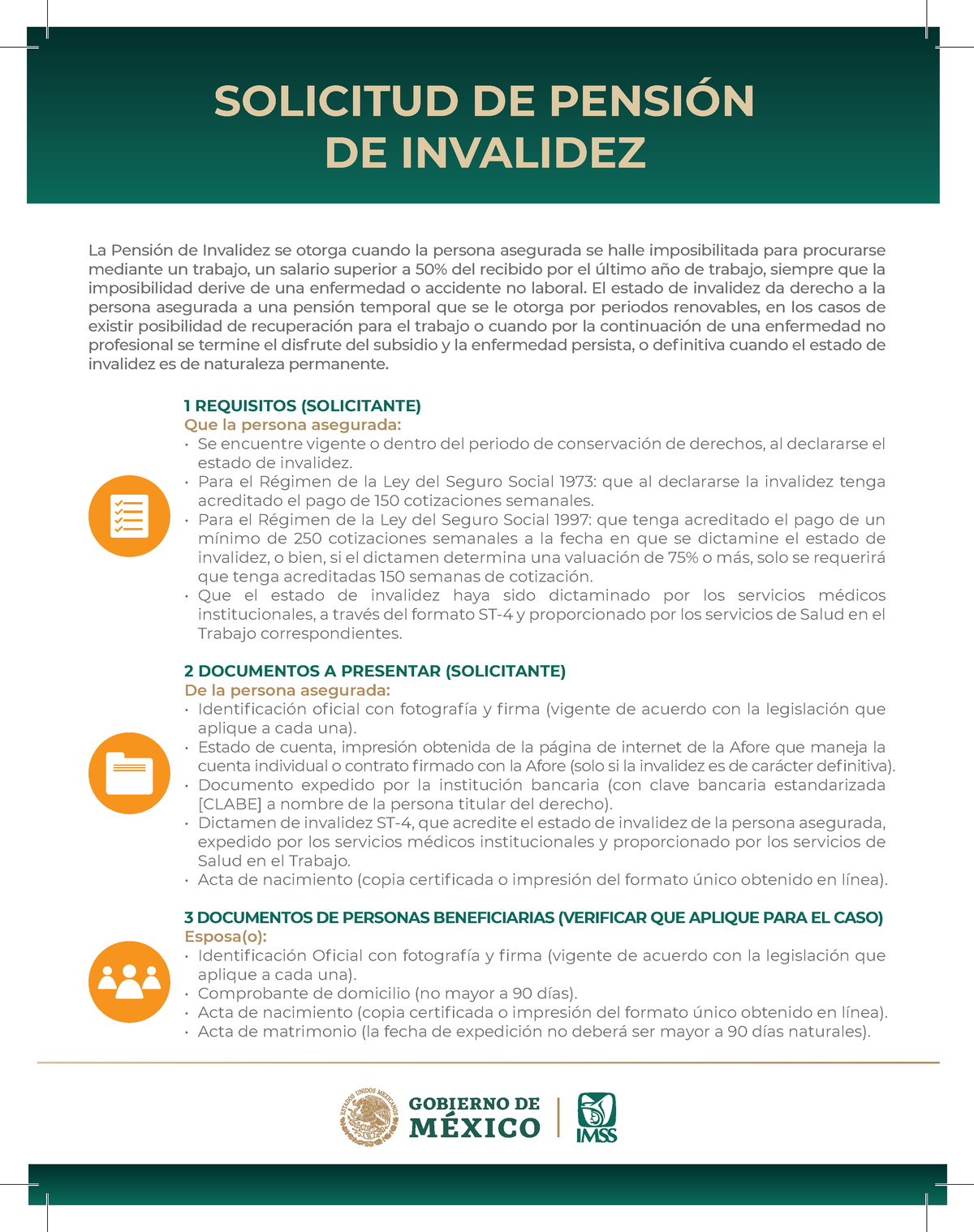 Solicitud de Pensión de Invalidez SOLICITUD DE PENSIN DE INVALIDEZ La PensiÛn de Invalidez se