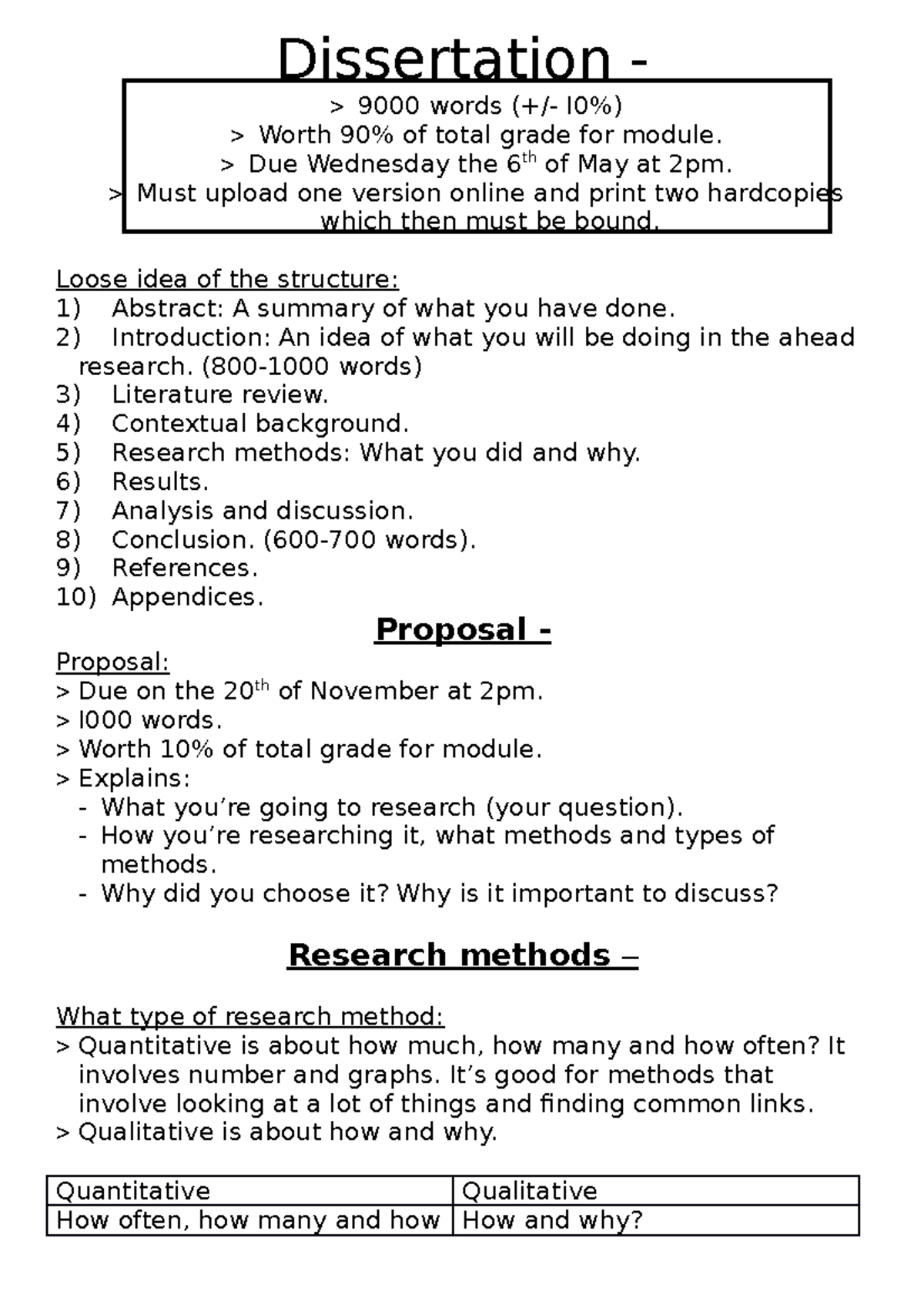 The basics of a dissertation thesis study - 9000 words (+/- I0%) Worth ...