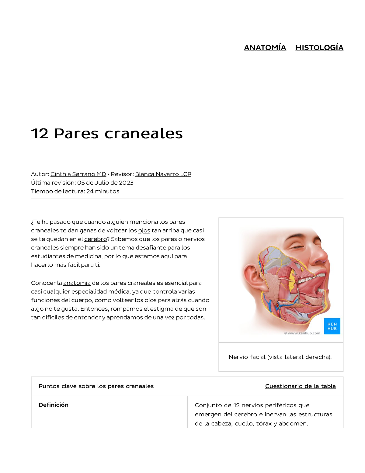 Pares Craneales Anatom A Nombres Funciones Mnemot Cnica Kenhub Pares Craneales Pares