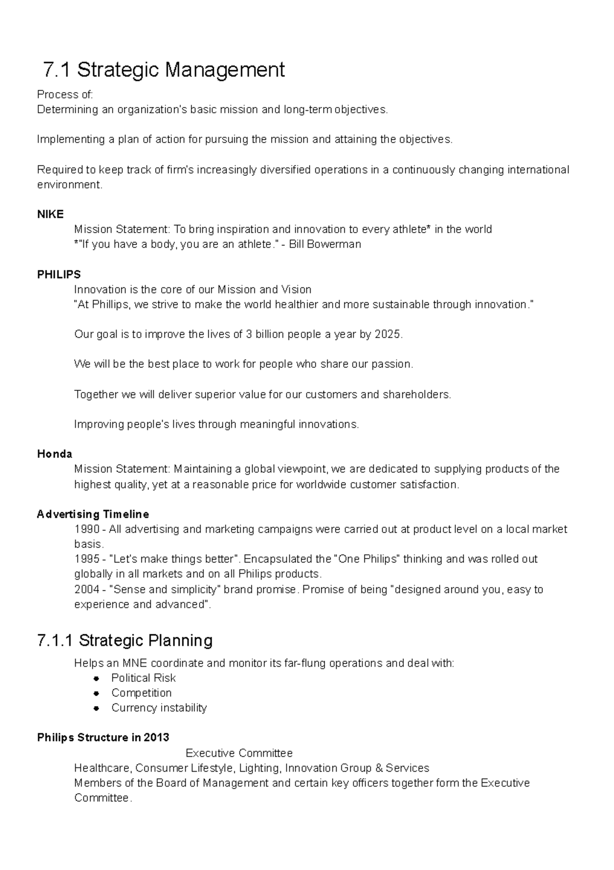 Lecture Week 7 - Stategic Management - 7 Strategic Management Process ...