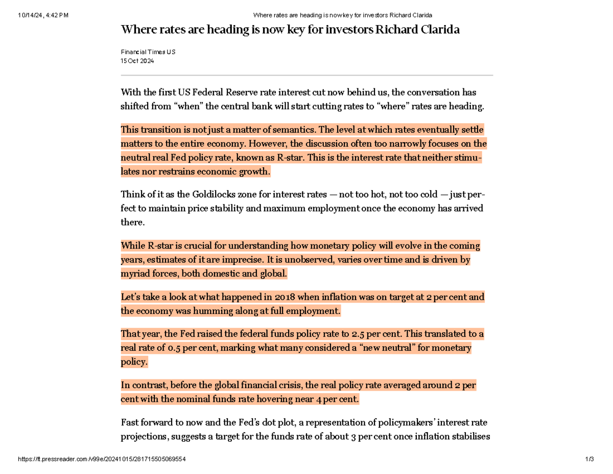 Direction of Interest rates - Where rates are heading is now key for ...
