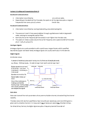Lecture-9-Handout - Lecture 9: Analogue Signal Transmission, Sampling ...