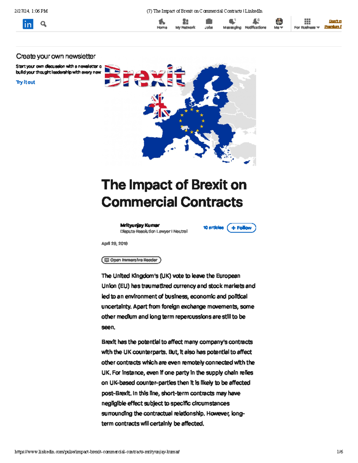 The Impact of Brexit on Commercial Contracts 2 - The Impact of Brexit ...
