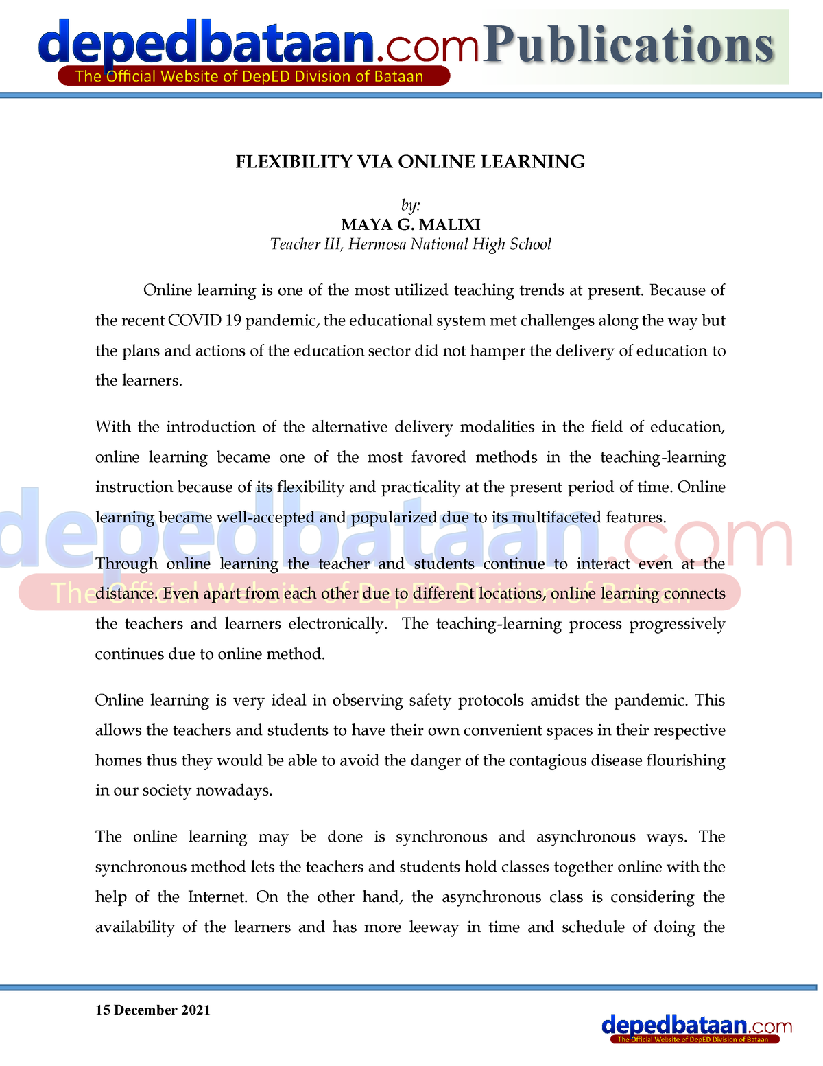 online learning flexibility essay