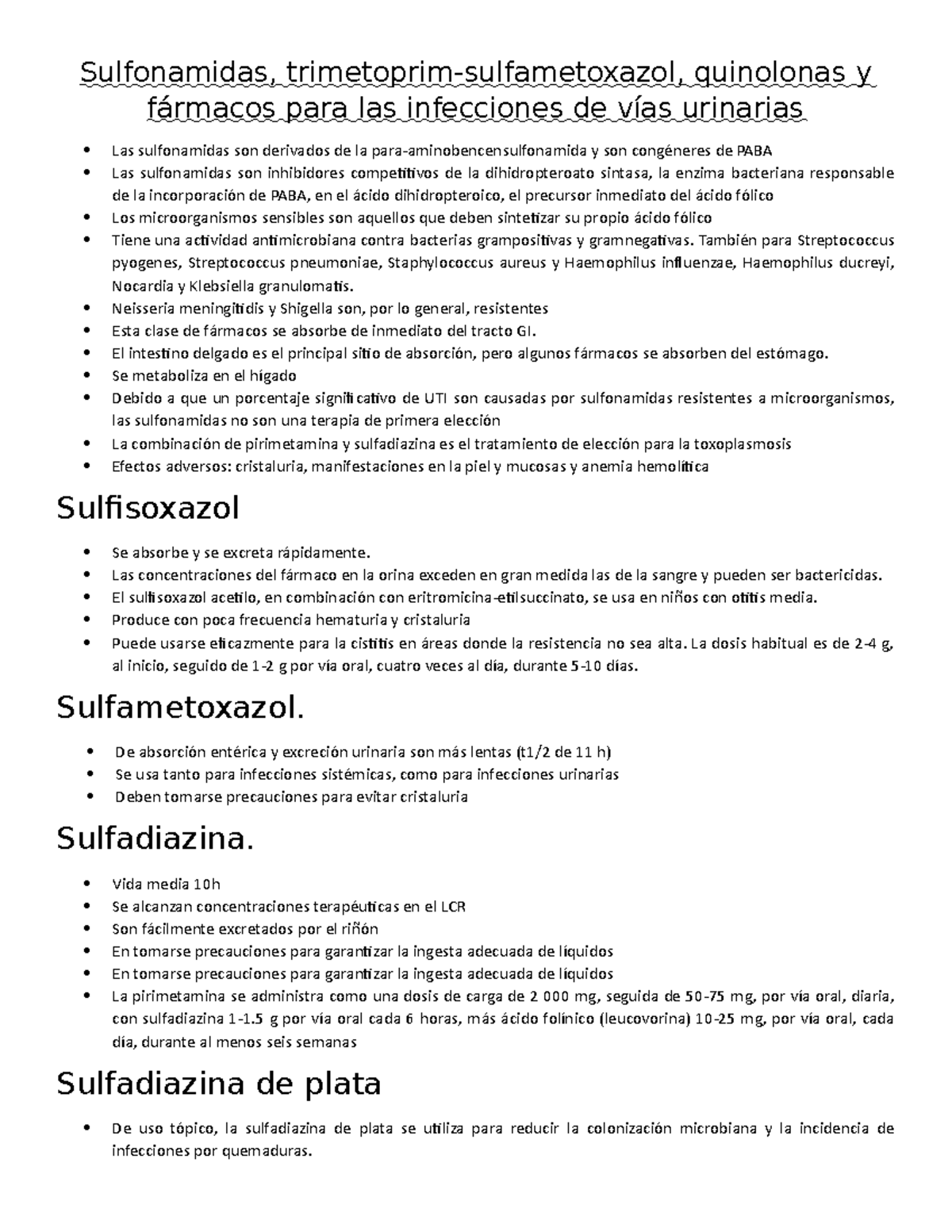 Sulfonamidas - RESUMEN - Sulfonamidas, trimetoprim-sulfametoxazol ...
