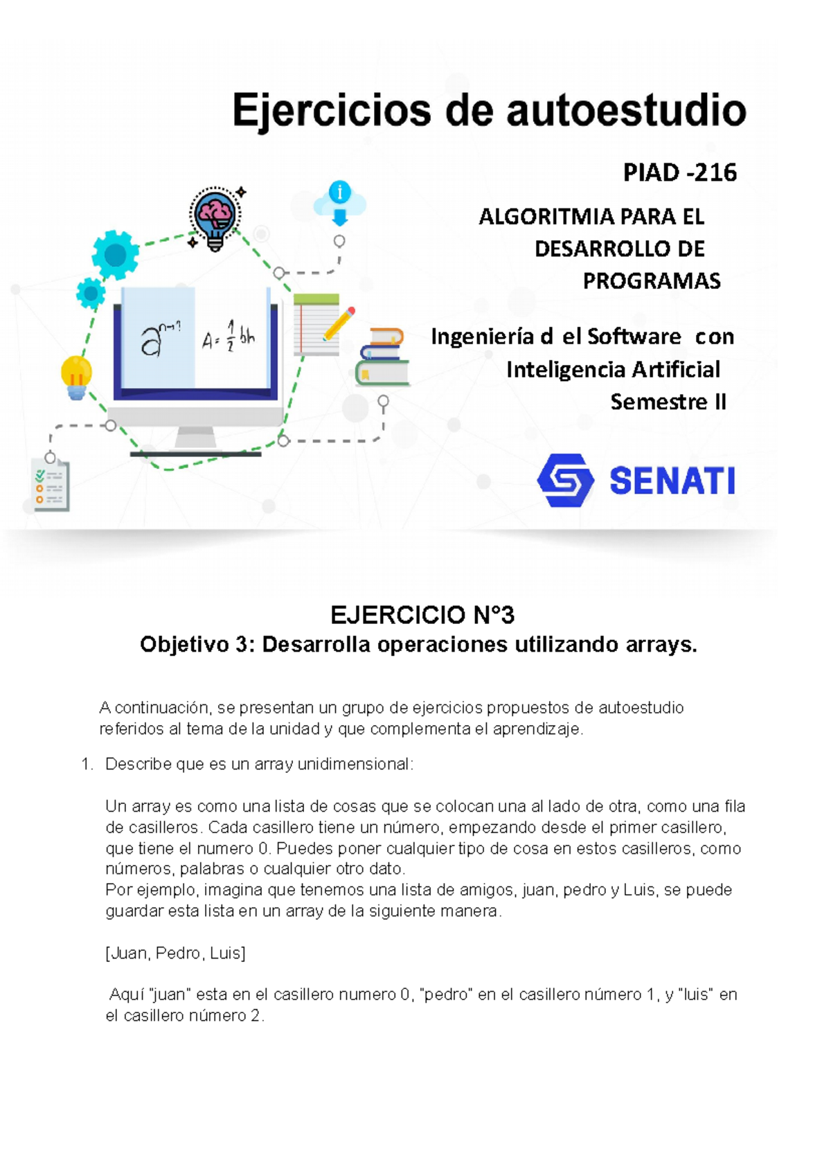 PIAD-216 Ejercicio T003 - EJERCICIO N° Objetivo 3: Desarrolla ...