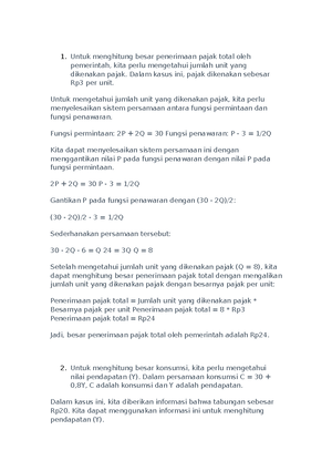 Tugas 1 Matematika Ekonomi - JAWABAN TUGAS 1 MATEMATIKA EKONOMI ...