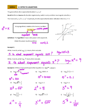 6.08 Applications of Exponentials and Logs ( Filled IN) - Studocu