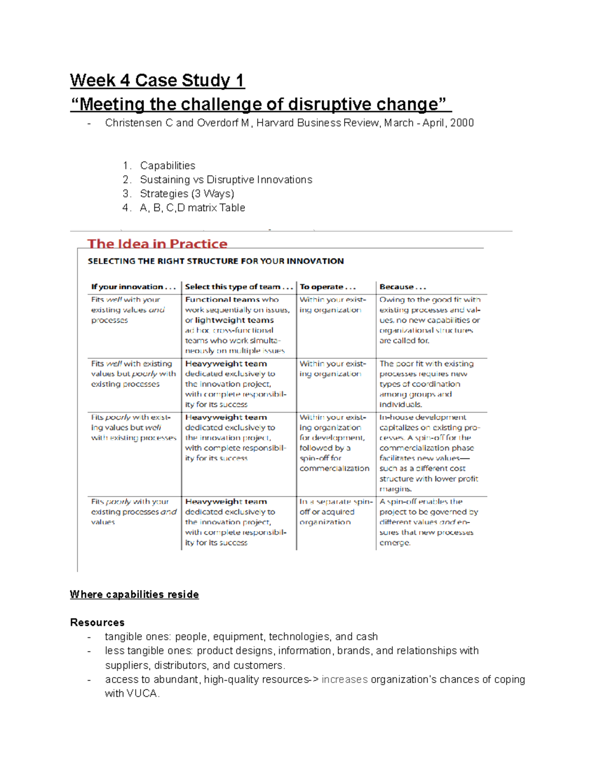 Week4Meetingthe Challenge of disruptive change - Week 4 Case Study 1 ...