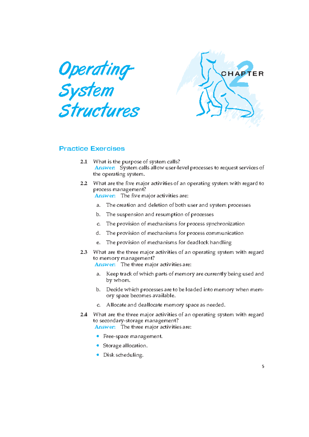 2-web - Grade: 2.5 - 2 Operating- CHAPTER System Structures Practice ...