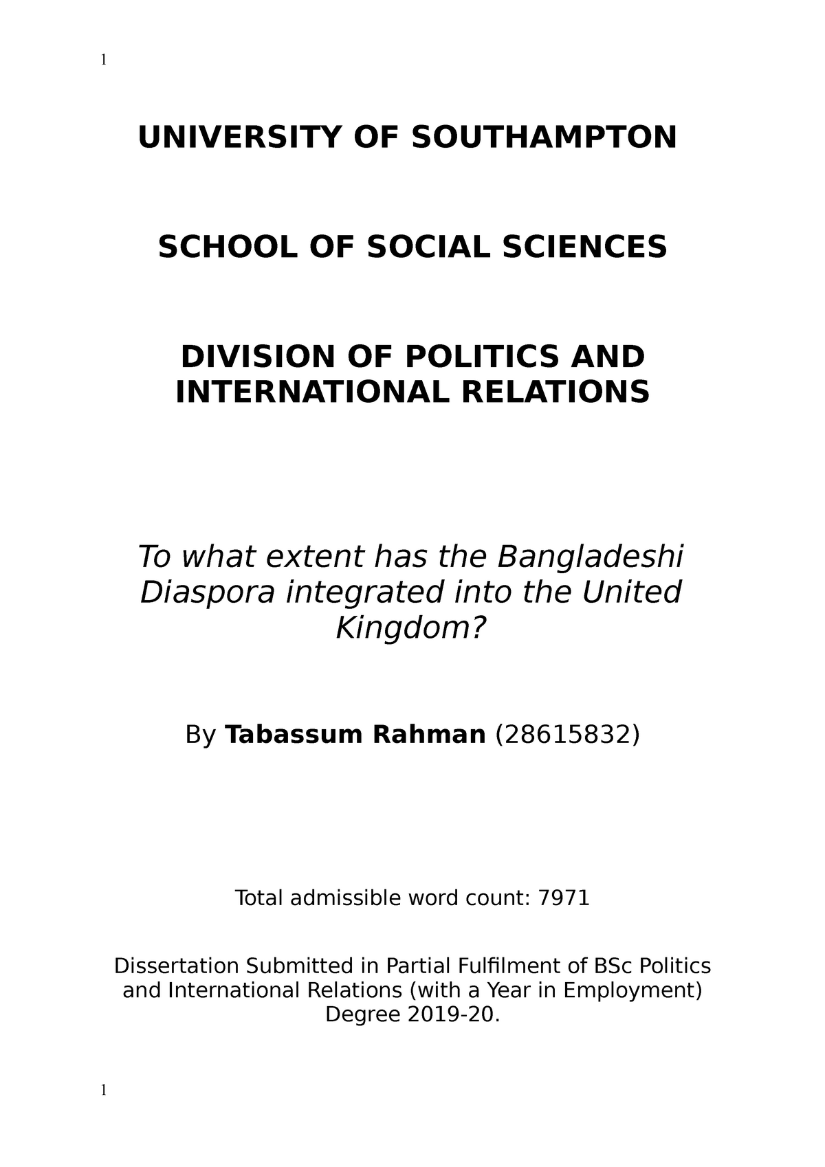 what is dissertation bengali definition