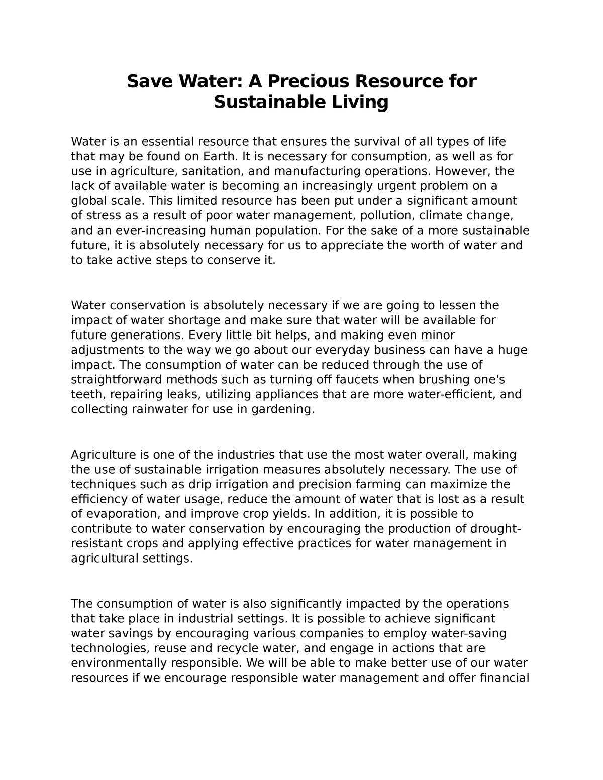 sustainable living essay topics