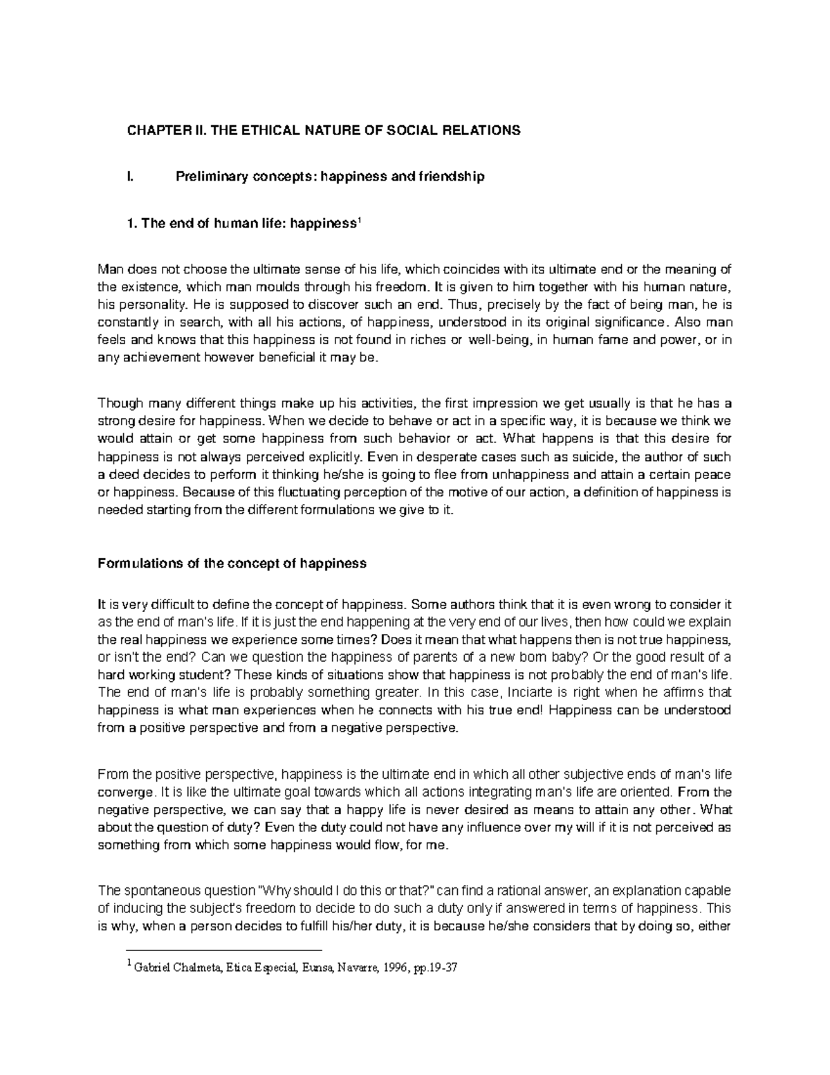 SPP Chapter 2 - Lecture notes 2 - CHAPTER II. THE ETHICAL NATURE OF ...