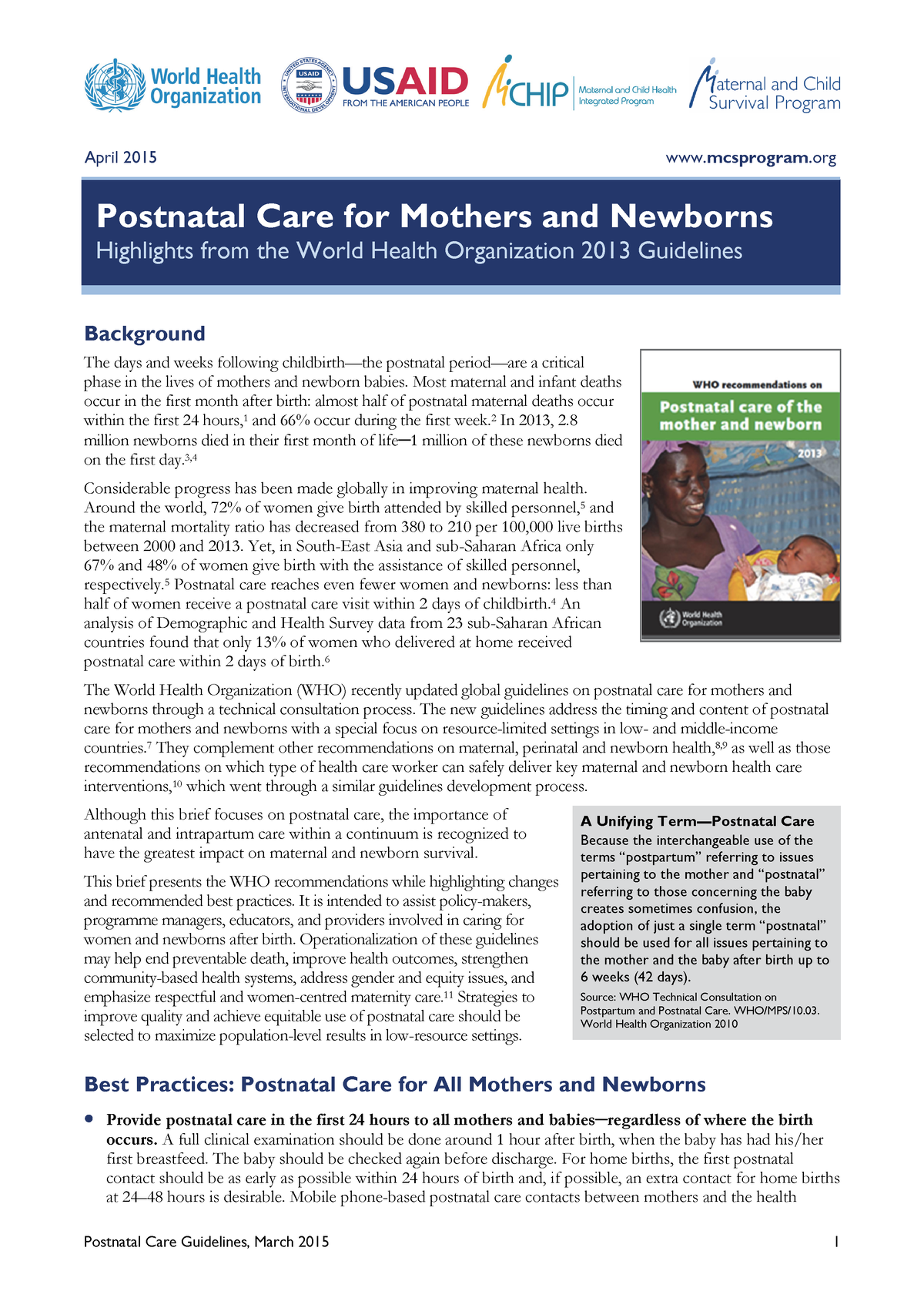 assignment on postnatal care