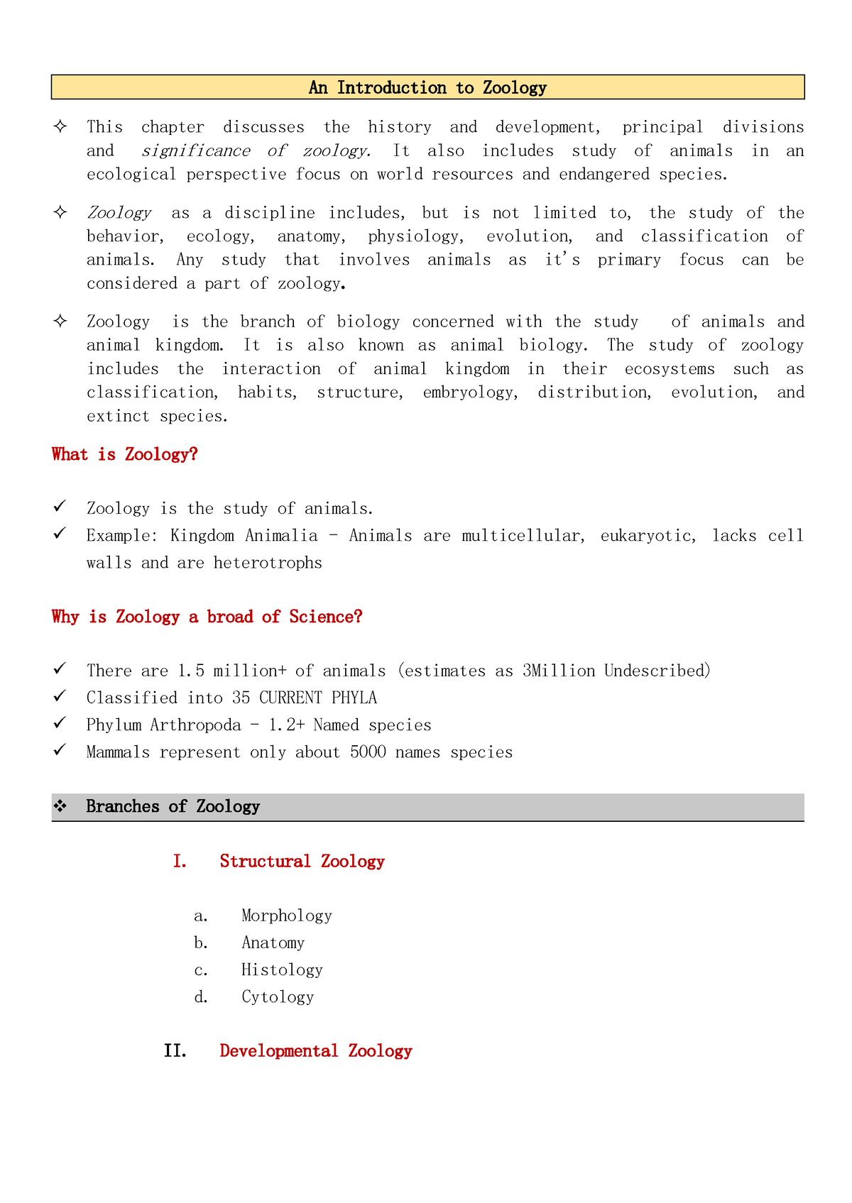 Introduction To Zoology - AnIntroductiontoZoology This Chapter ...