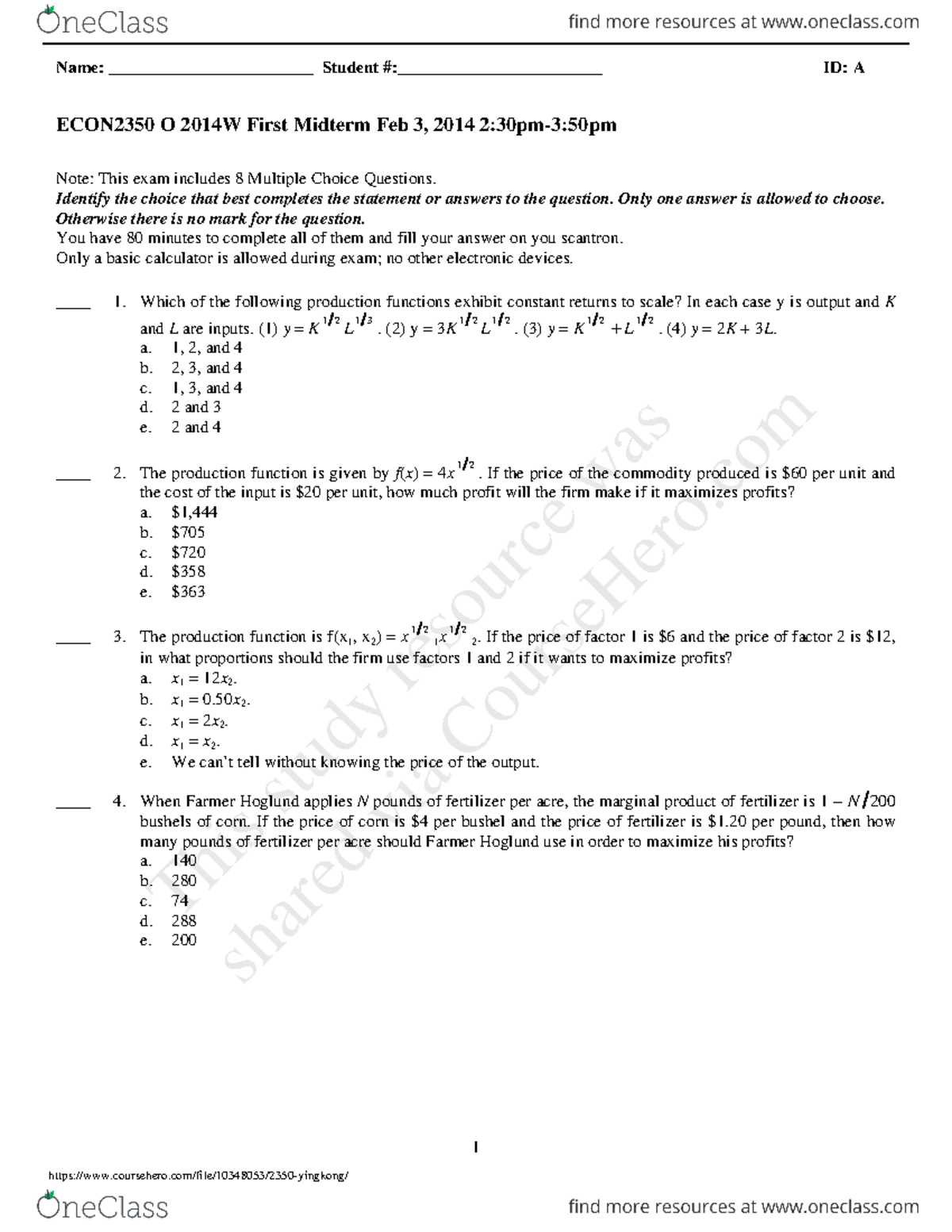 Parcial 3 15 April 2015, questions and answers - Name ...