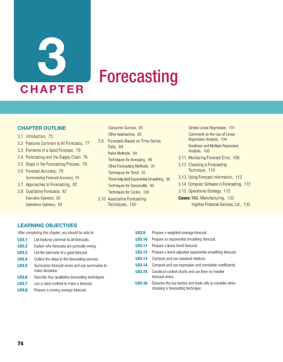 03.0 - Forecasting - Textbook To Operation Management Chapter 3 - 74 ...