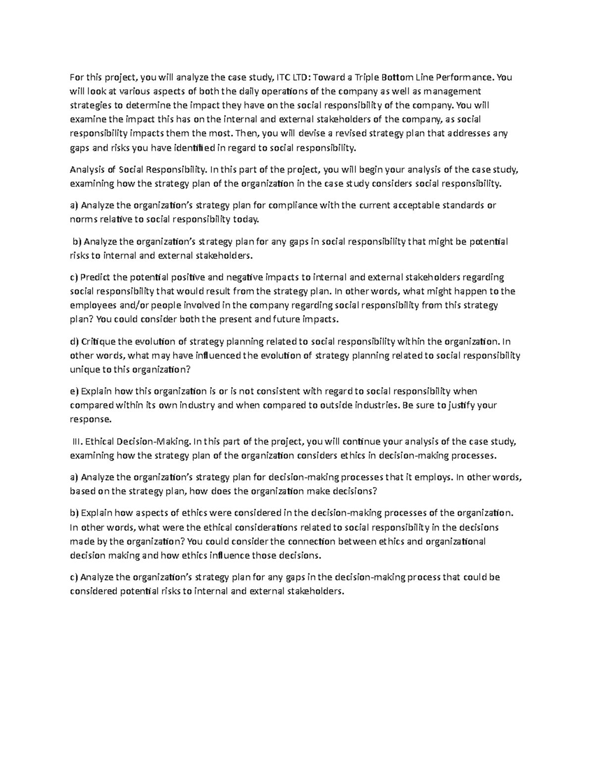 For this project - Section Notes - For this project, you will analyze ...