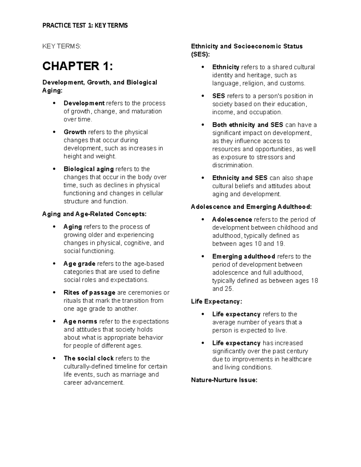 PT 1 KEY Terms - dev psych - KEY TERMS: CHAPTER 1: Development, Growth ...