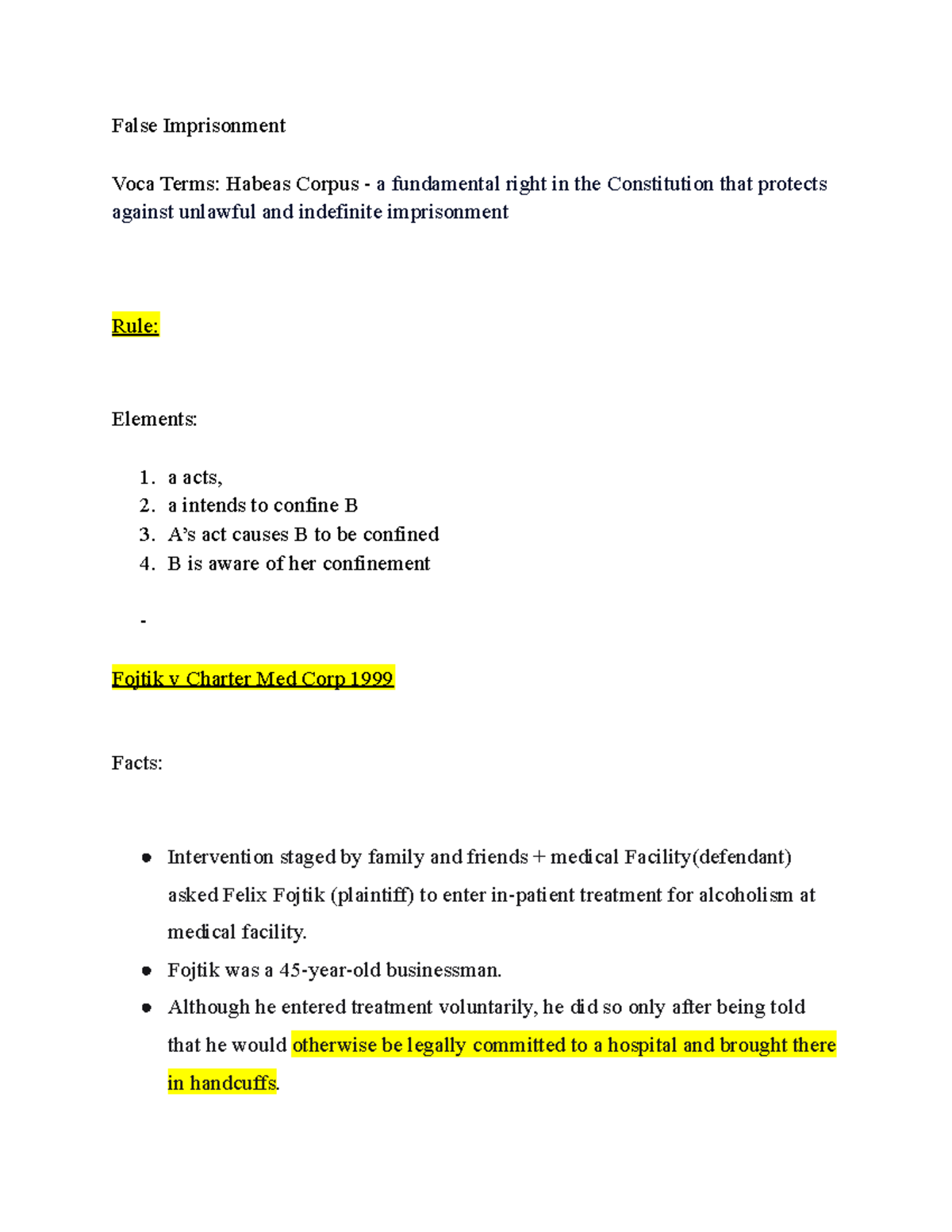 false-imprisonment-brief-false-imprisonment-voca-terms-habeas-corpus