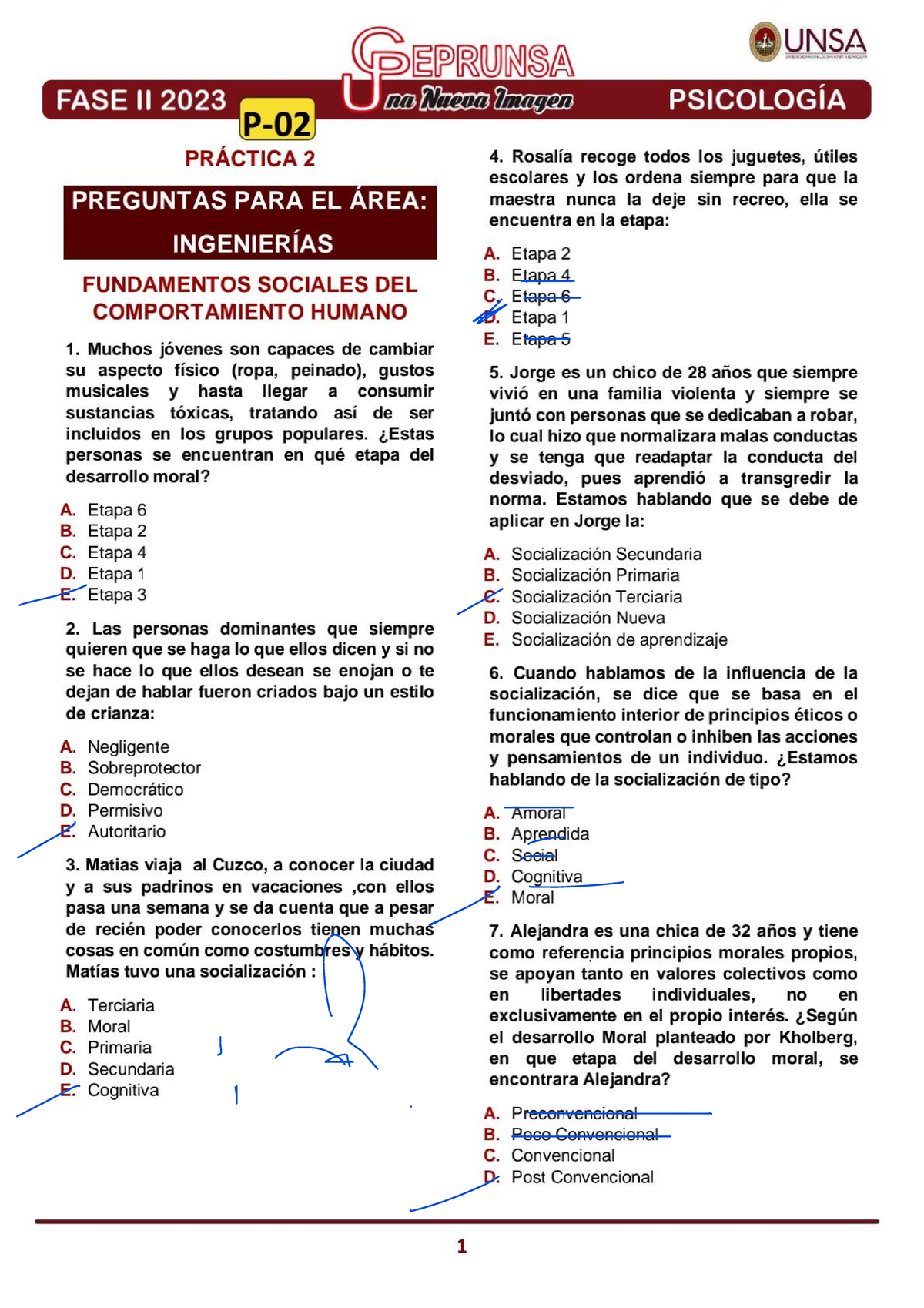 P- 02 Psicología Ceprunsa 2DA FASE - Psicología - Studocu