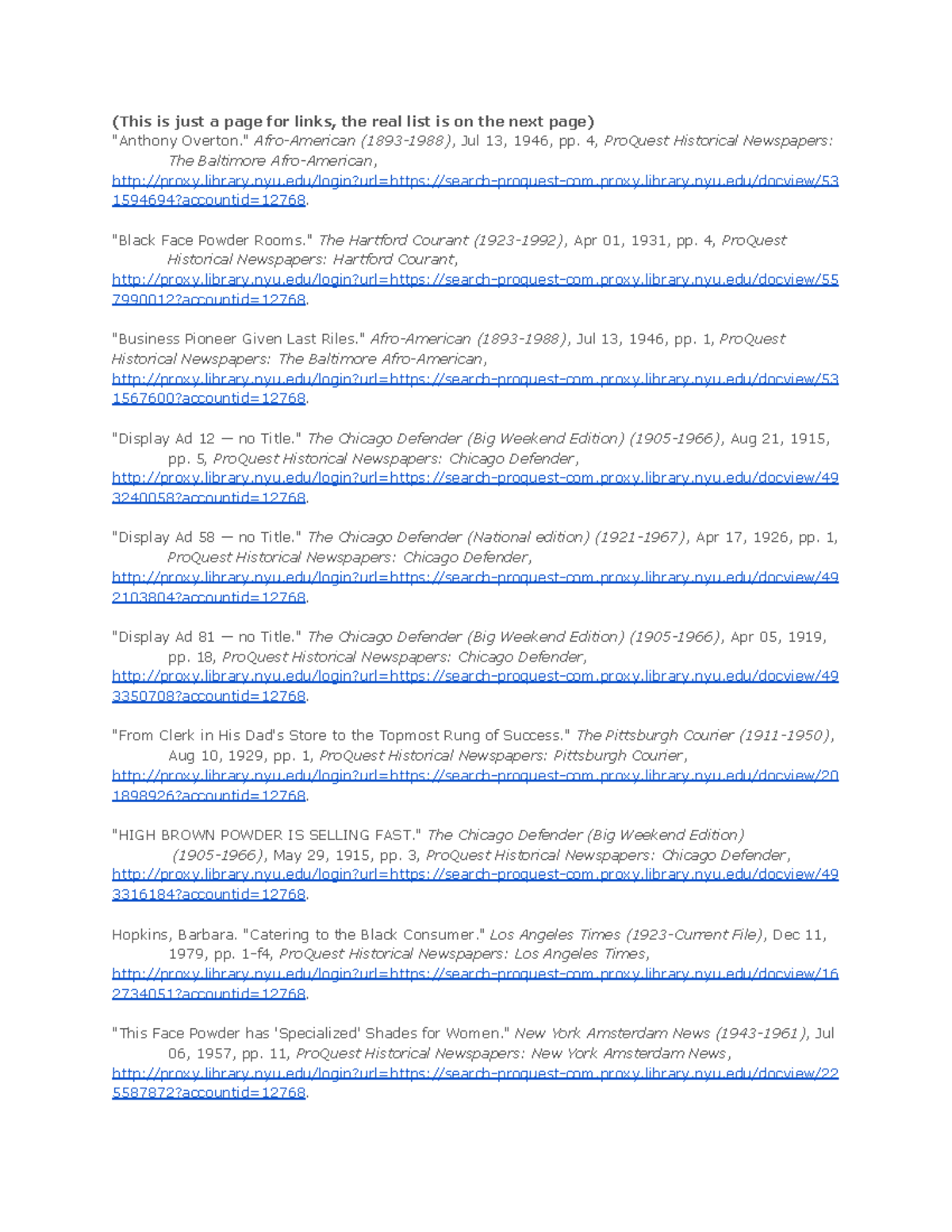 History of M Project 1 pt 1 - (This is just a page for links, the real list  is on the next page) - Studocu
