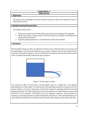 Experiment 4. Discharge Measurements - Open Channel using Weirs ...