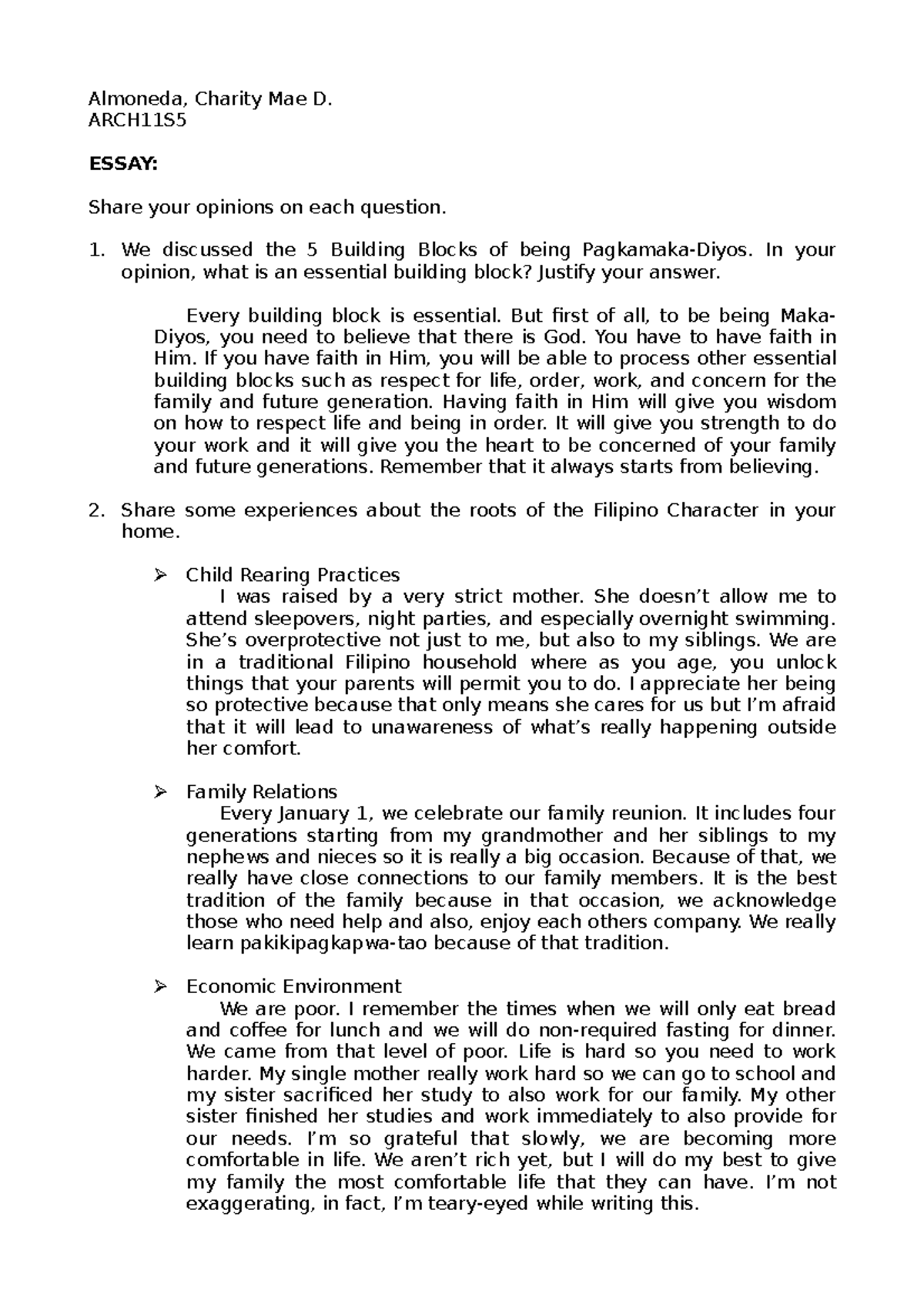 Nstp Module 4 Assignment - Almoneda, Charity Mae D. Arch11s Essay 