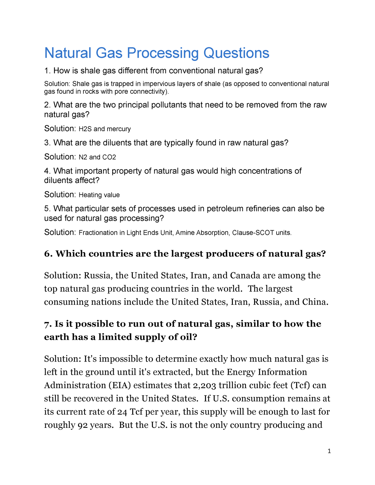 research questions about natural gas