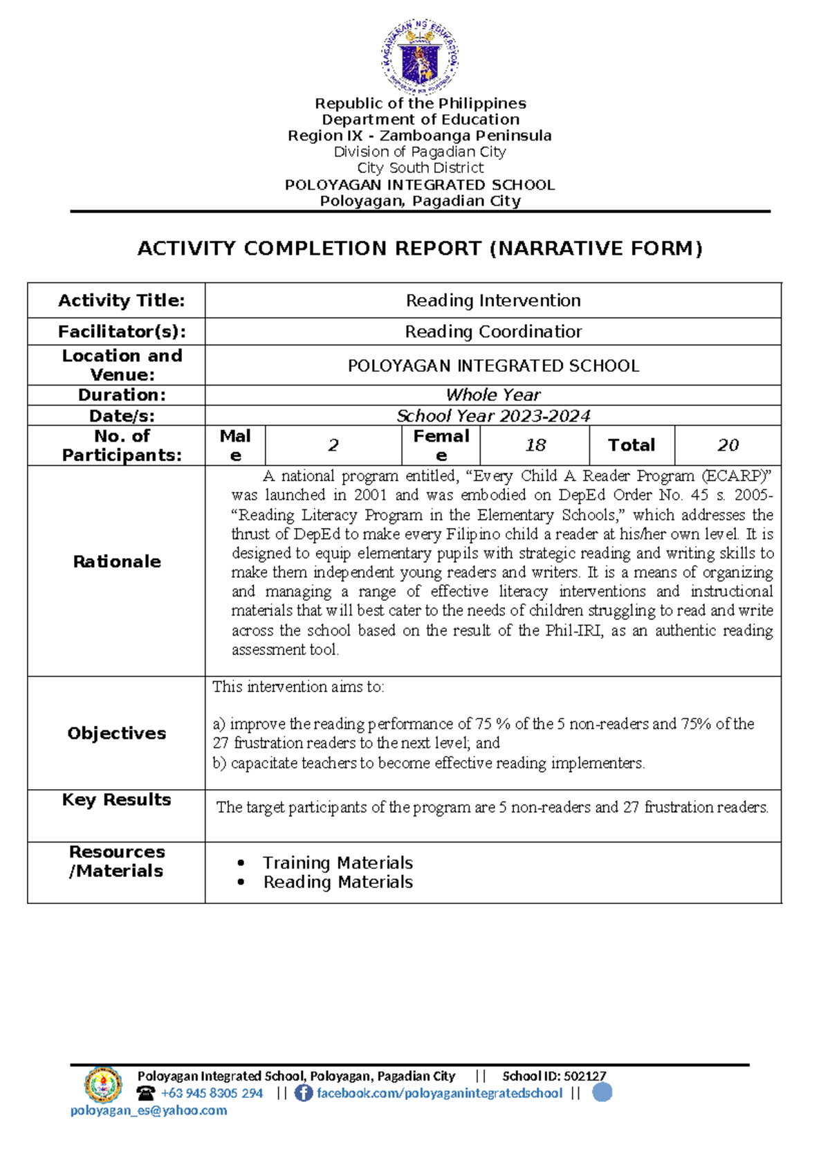 Implementation PLAN 2021-2022 final - Department of Education Region 02 ...