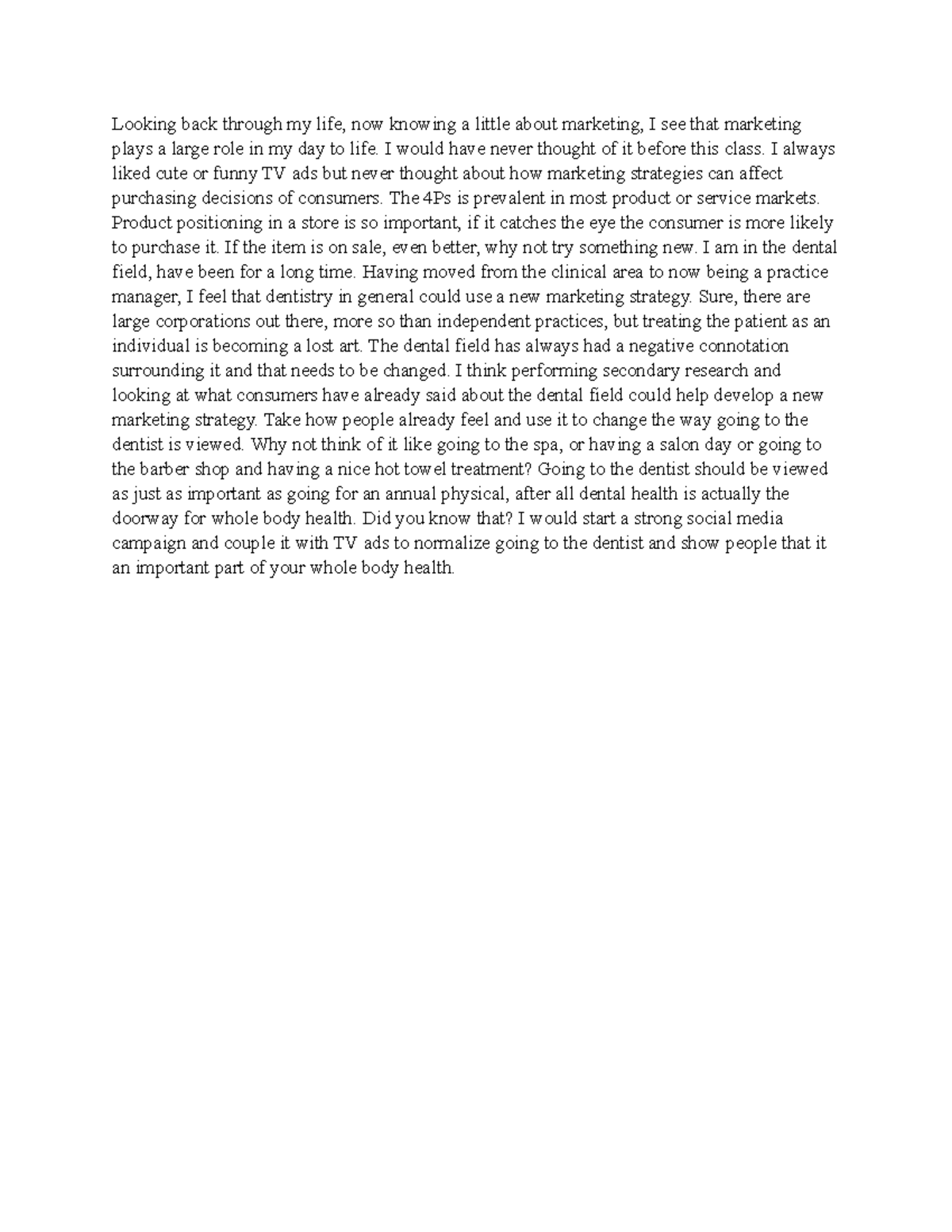 MKT WEEK 8 DISC - WEEKLY POST RESPOND TO WHATEVER TOPIC IS GIVEN ...