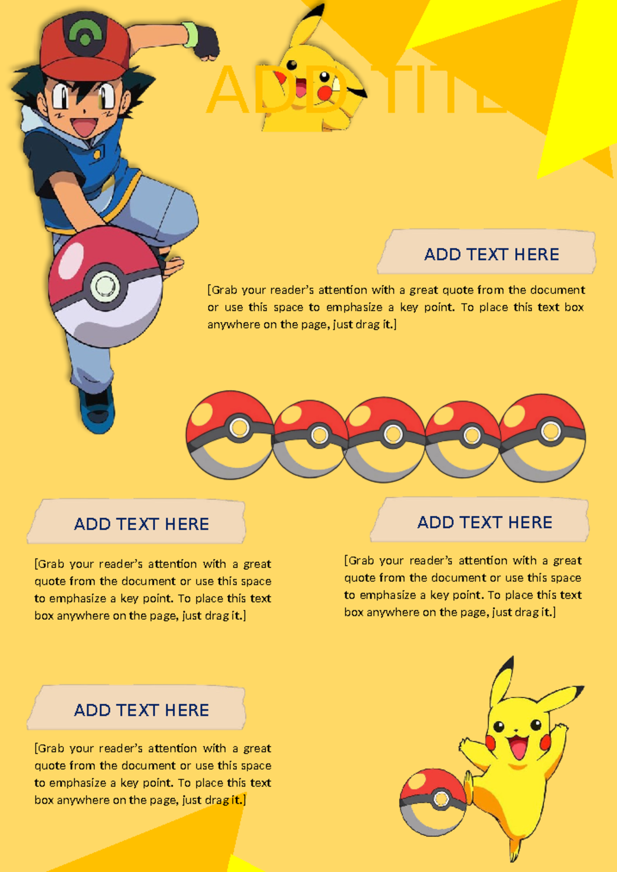 Pokemon Template - Endah Lista - ADD TITLE ADD TEXT HERE ADD TEXT HERE ...