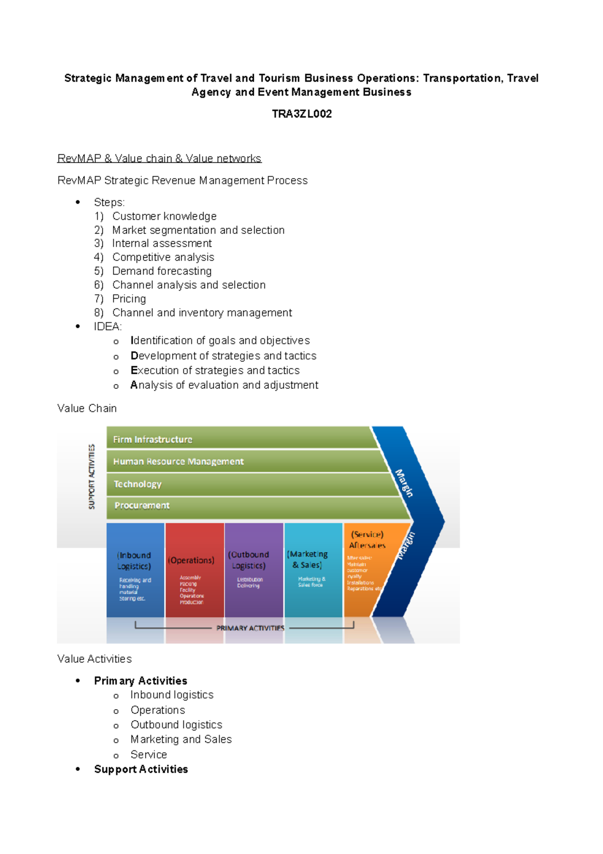 TRAVE 3 notes - no financial part - Strategic Management of Travel and ...