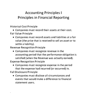 Accounting Principles I - Accounting Principles I Chapter 1 Some ...